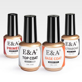 Nail Gel Top Coat Base Coat Primer Ultra bond 4pcs Set Dehydrator UV Led Diamond Long Lasting Bond Aid Gel Nail Polish Varnishes