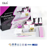 E&A Nail Art Kit UV Gel Polish Set with Glitter Tools for Manicure