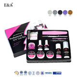 E&A Nail Art Kit UV Gel Polish Set with Glitter Tools for Manicure